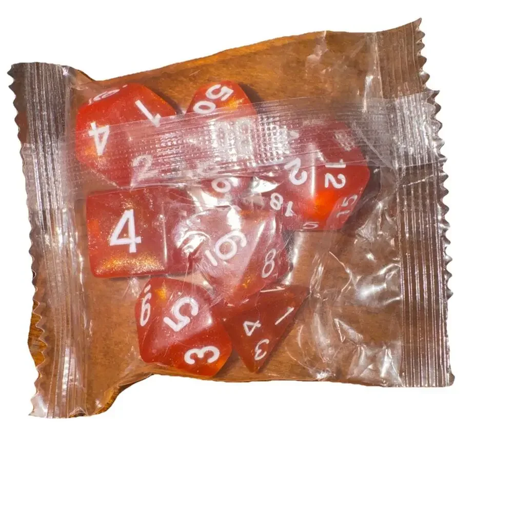 Orange Pearl Dice Set 7 Dice Set RPG Poly DND Dungeons & Dragons Pathfinder d20